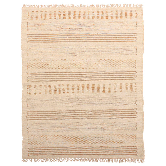 Ivory Handwoven Reclaimed Jute and Cotton Rug 96.5 in Wide