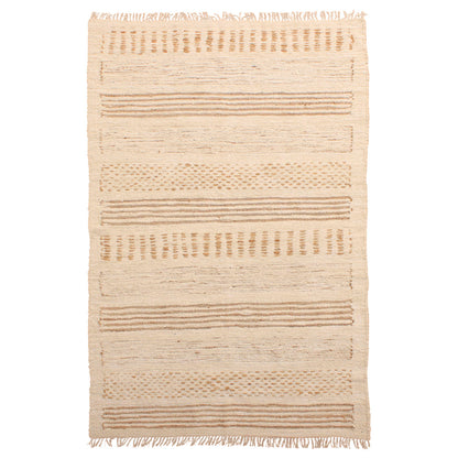 Ivory Handwoven Reclaimed Jute and Cotton Rug 96.5 in Wide