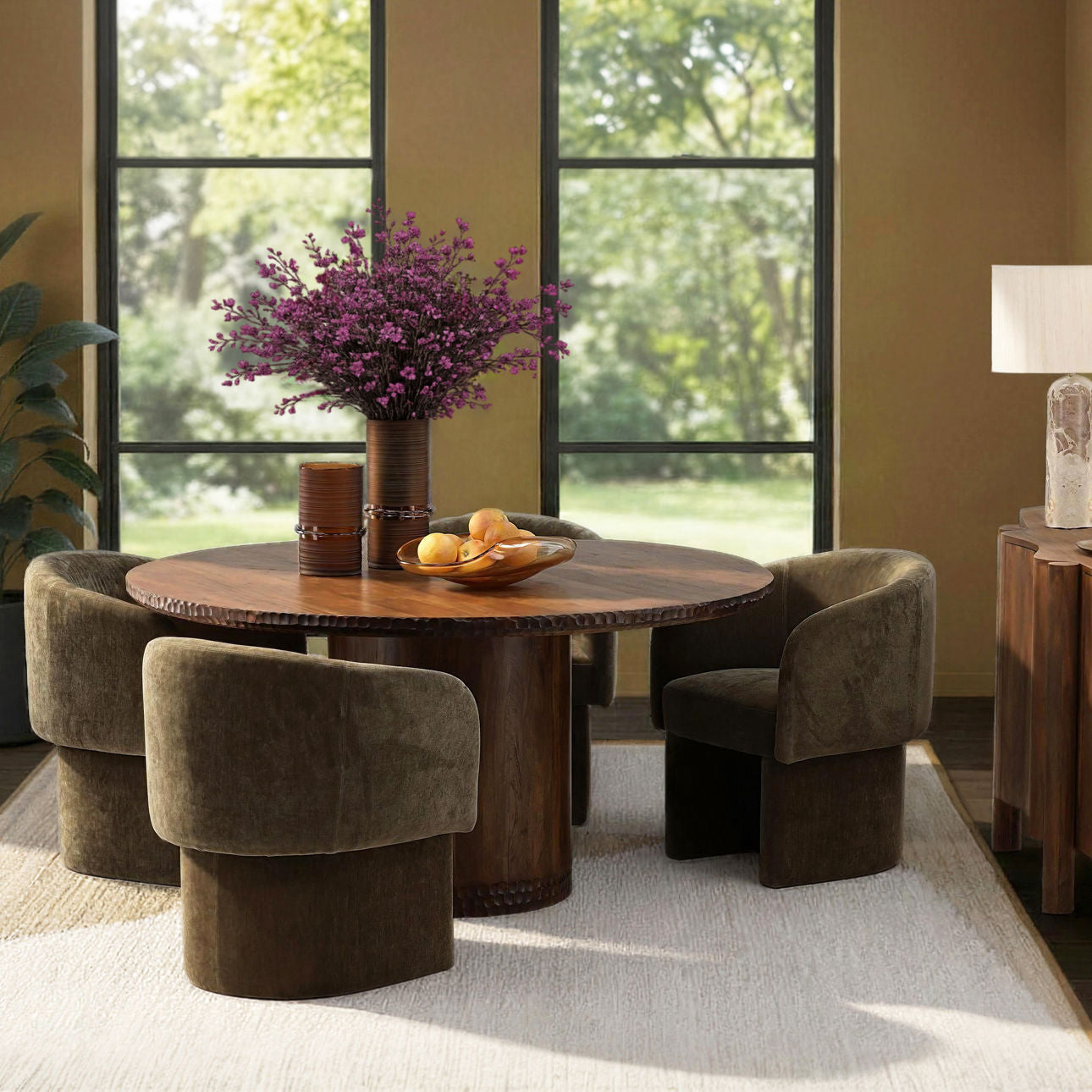 Ivory Handwoven Wool and Jute Rug 96 in Wide