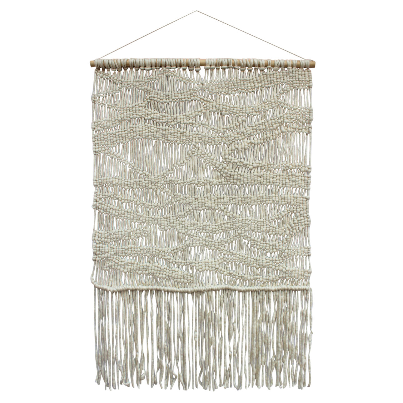 Ivory Handmade Wool Hanging 49 in Wide