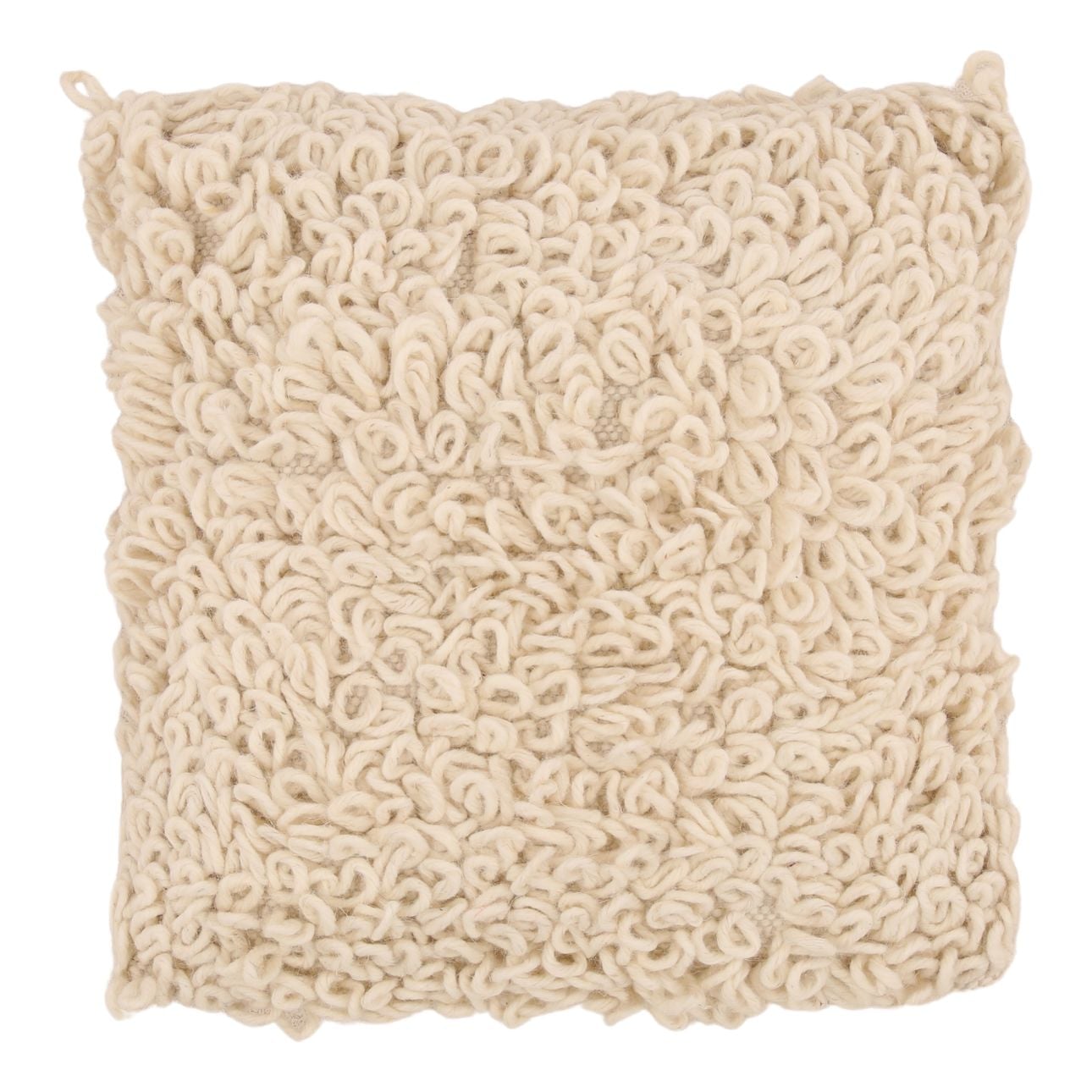 Ivory Handwoven Wool Cover Pillow 22 in Wide