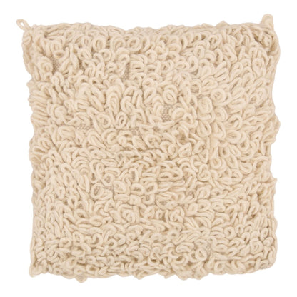 Ivory Handwoven Wool Cover Pillow 22 in Wide
