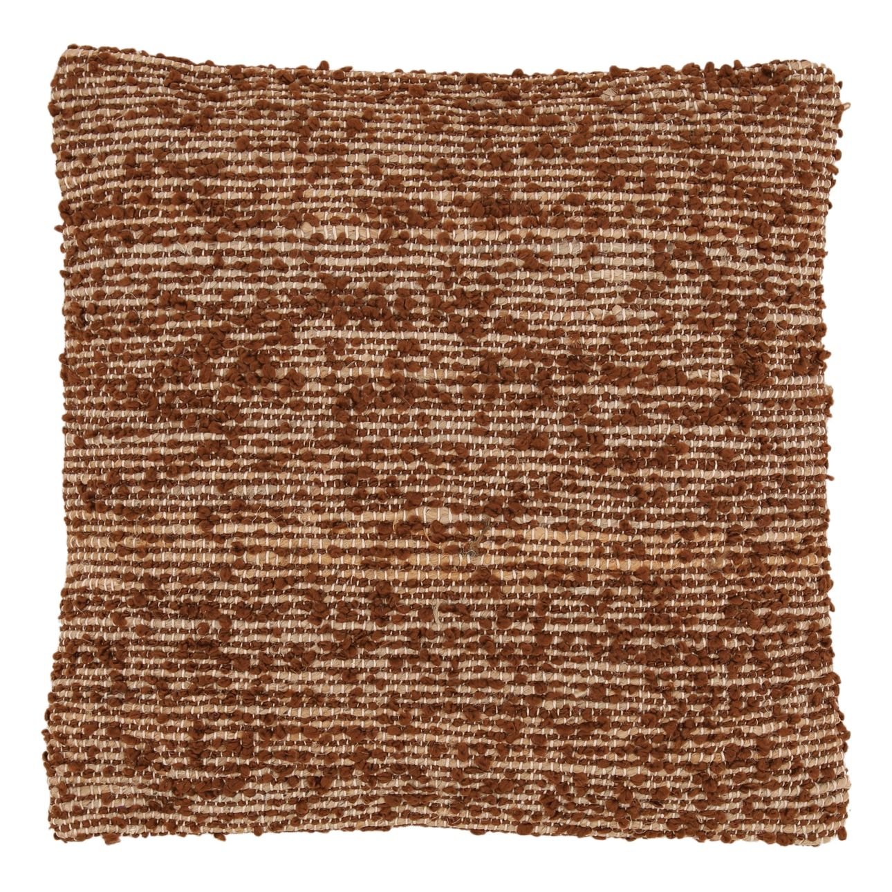 Brown Handwoven Jute and Cotton Blend Cover Pillow 22 in Wide