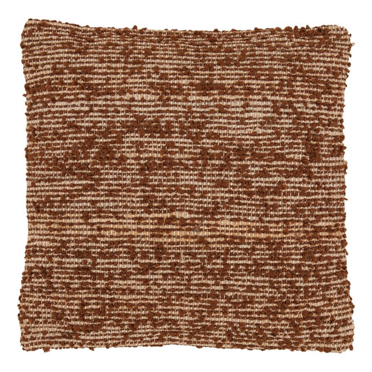 Brown Handwoven Jute and Cotton Blend Cover Pillow 22 in Wide