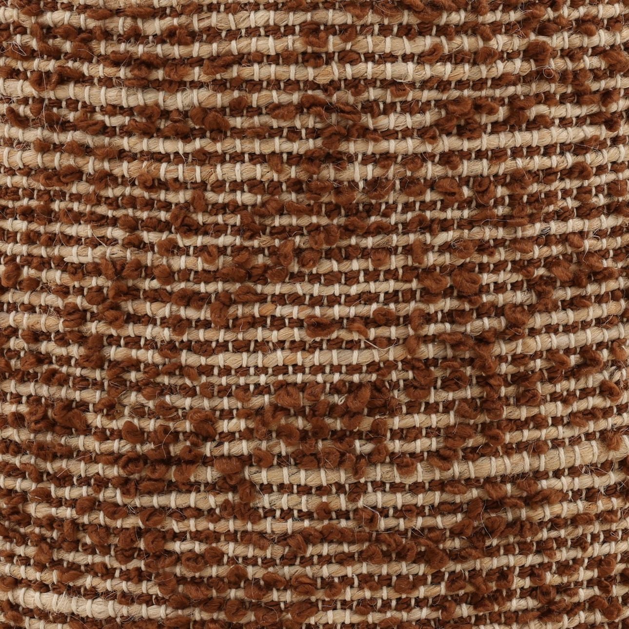 Brown Handwoven Polyester, Jute and Cotton Stool 16 in Wide