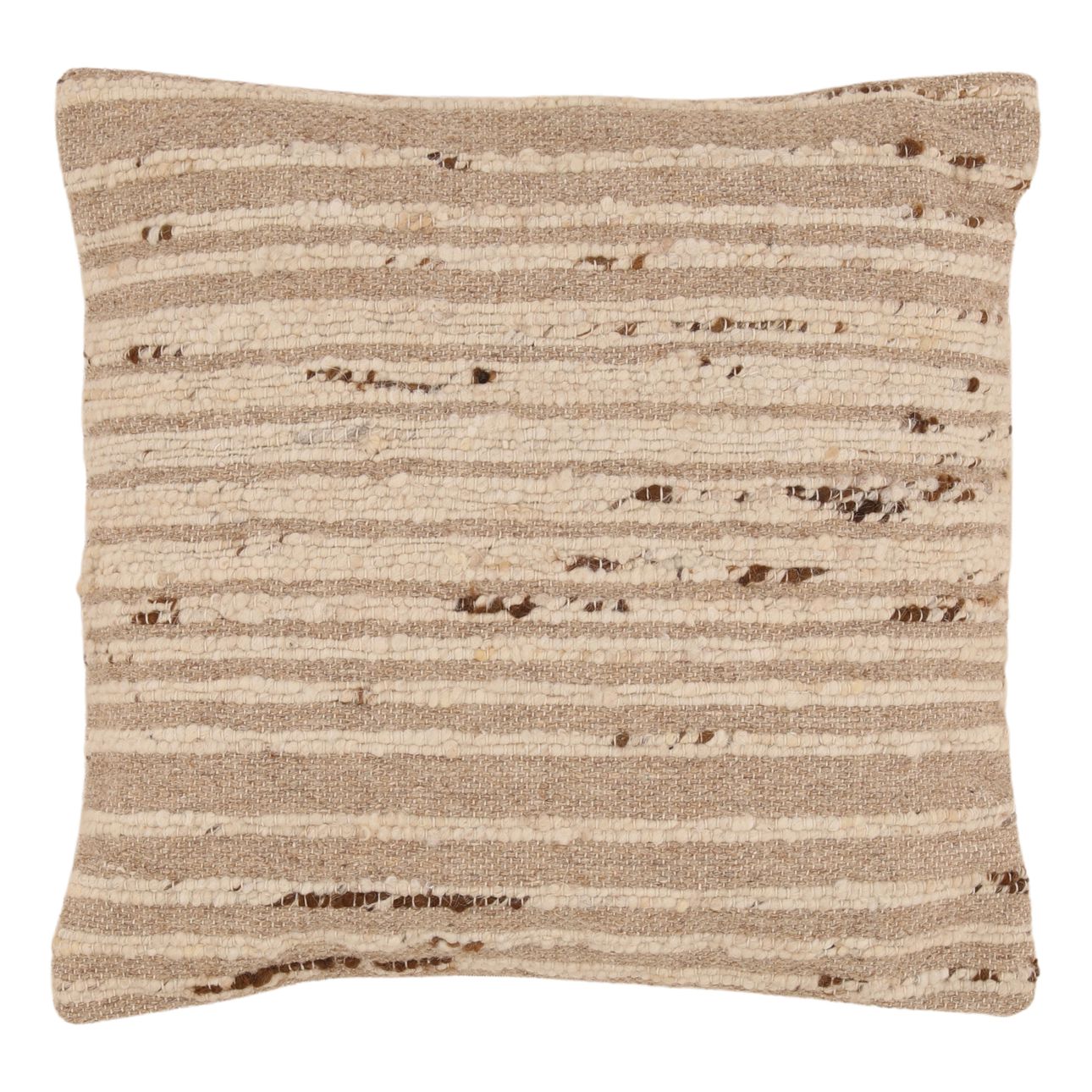 Beige Handwoven Punja Kilim Wool Cover Pillow 22 in Wide