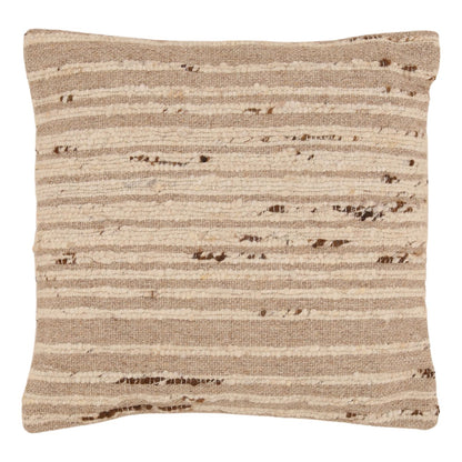 Beige Handwoven Punja Kilim Wool Cover Pillow 22 in Wide