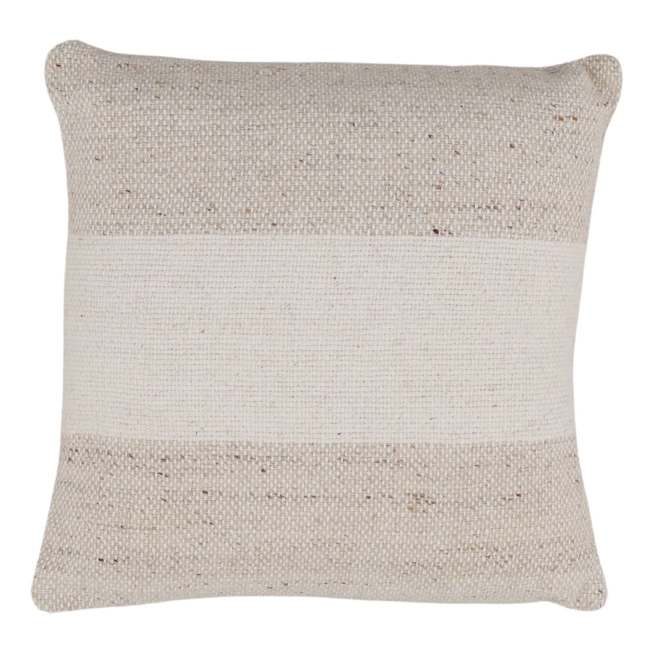 Beige Handwoven New Zealand Wool Cover Pillow 22 in Wide