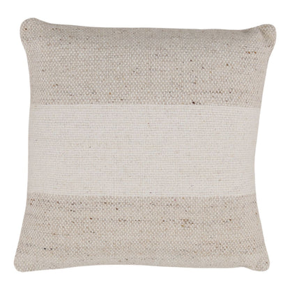 Beige Handwoven New Zealand Wool Cover Pillow 22 in Wide