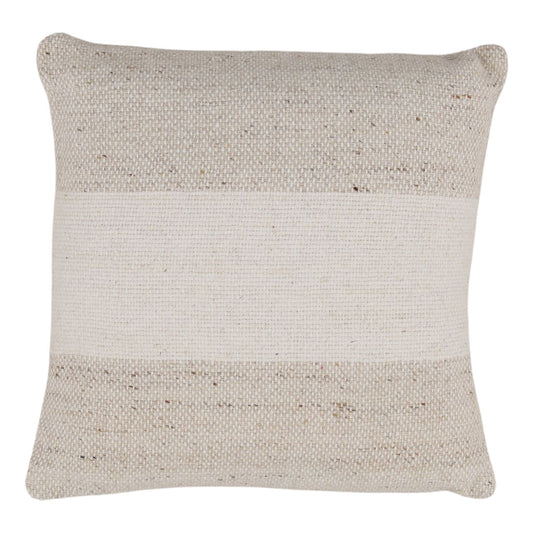 Beige Handwoven New Zealand Wool Cover Pillow 22 in Wide