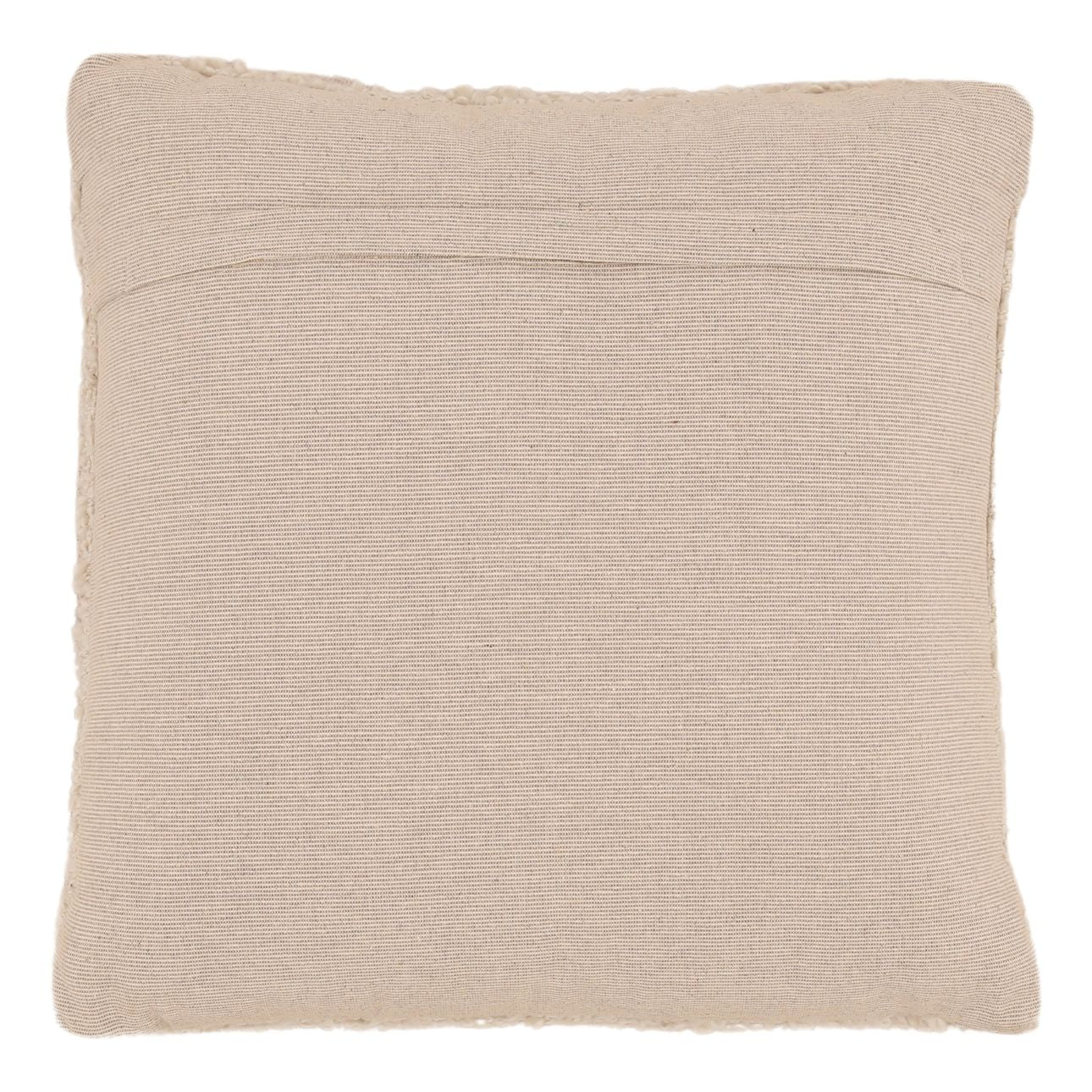 Ivory Handwoven Boucle Fabric and PET Yarn Cover Pillow 22 in Wide