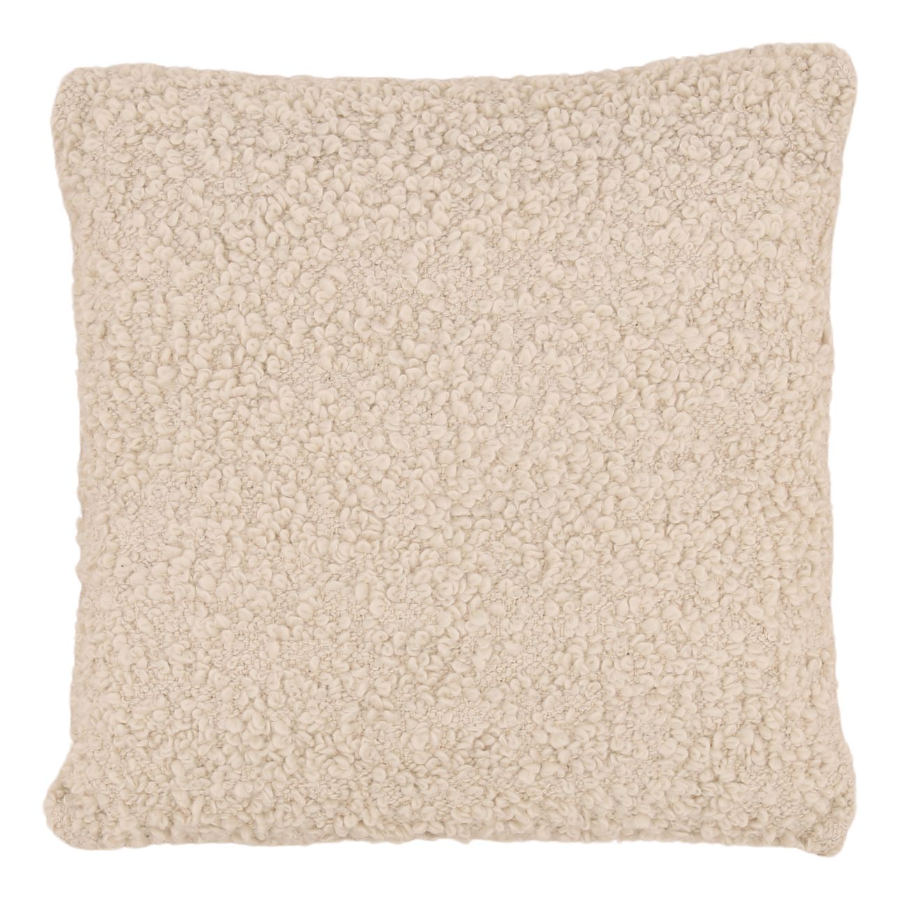 Ivory Handwoven Boucle Fabric and PET Yarn Cover Pillow 22 in Wide