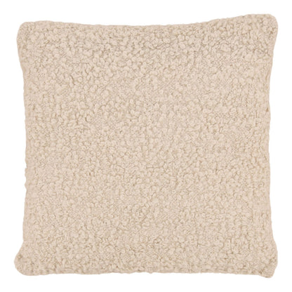 Ivory Handwoven Boucle Fabric and PET Yarn Cover Pillow 22 in Wide