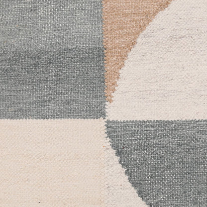 Grey Handwoven Punja Kilim PET Yarn Cover Pillow 20 in Wide