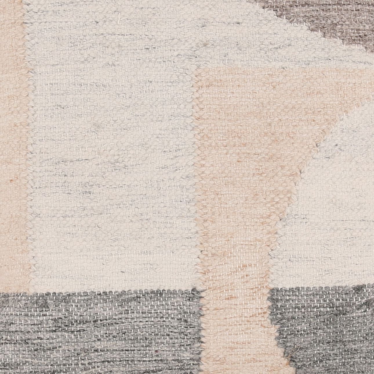 Grey Handwoven Punja Kilim PET Yarn Cover Pillow 20 in Wide
