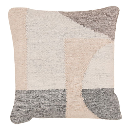 Grey Handwoven Punja Kilim PET Yarn Cover Pillow 20 in Wide