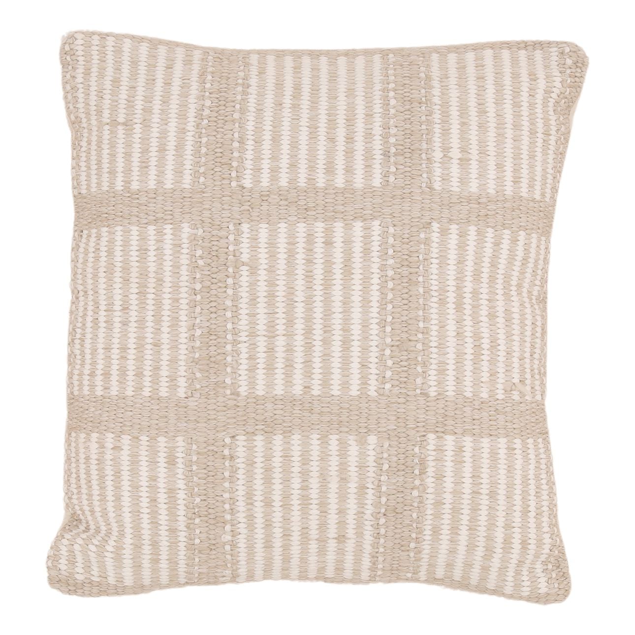 Ivory Handwoven Olefin Fabric Cover Pillow 20 in Wide