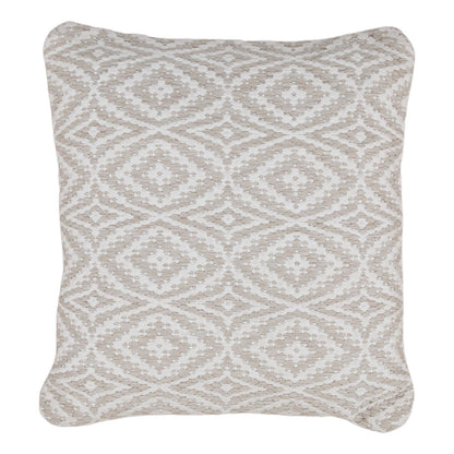 Beige Handwoven Olefin Fabric Cover Pillow 20 in Wide