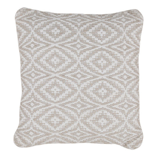 Beige Handwoven Olefin Fabric Cover Pillow 20 in Wide