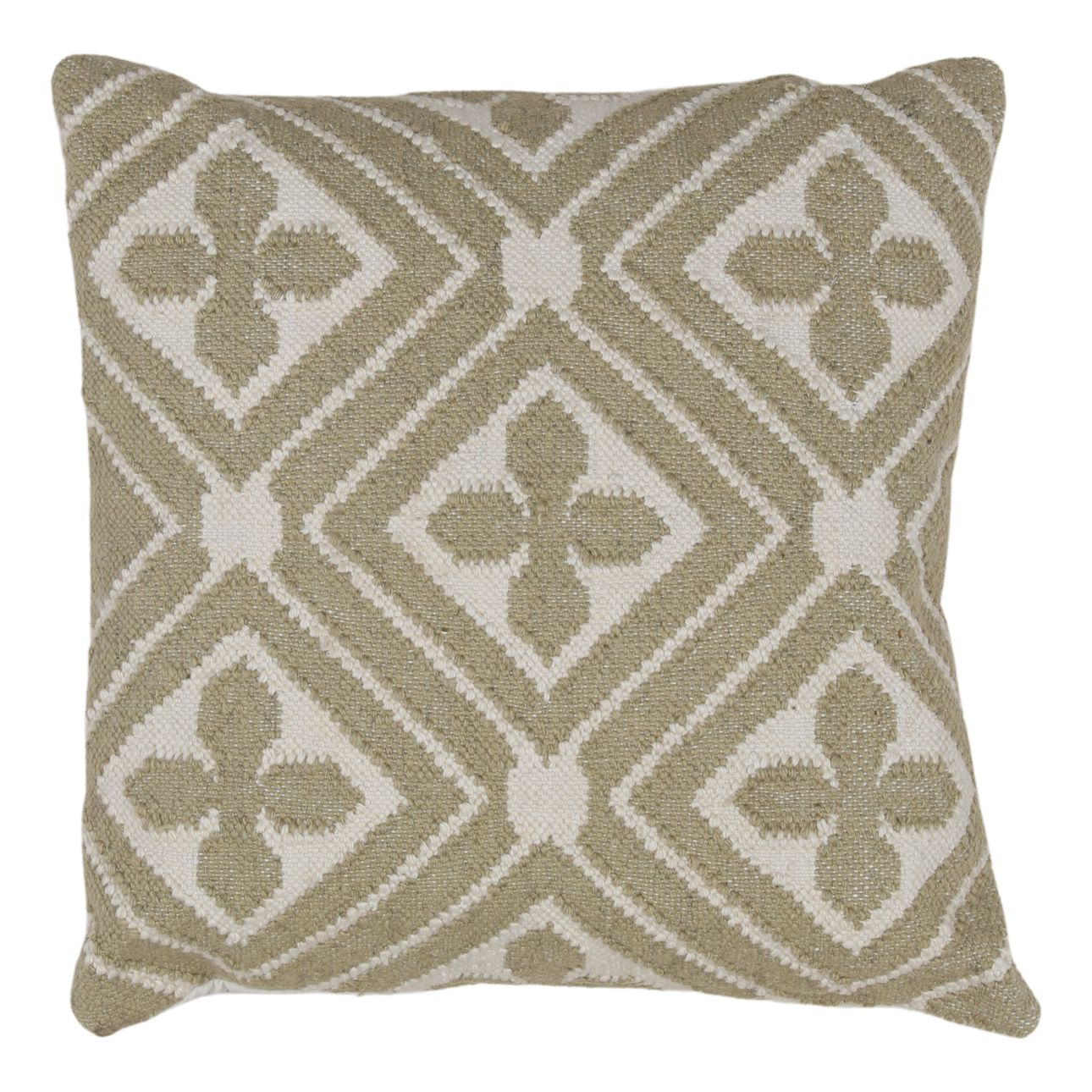 Sage Handwoven Punja Kilim PET Yarn Pillow 24 in Wide