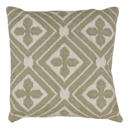 Sage Handwoven Punja Kilim PET Yarn Pillow 24 in Wide