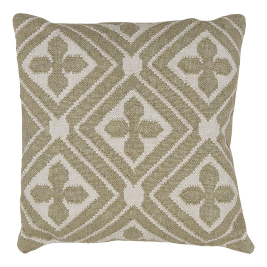 Sage Handwoven Punja Kilim PET Yarn Pillow 24 in Wide