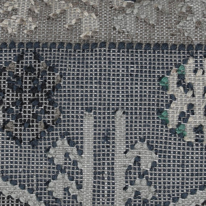 Blue Handwoven Punja Kilim PET Yarn Pillow 36 in Wide