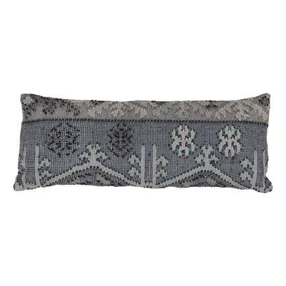 Blue Handwoven Punja Kilim PET Yarn Pillow 36 in Wide