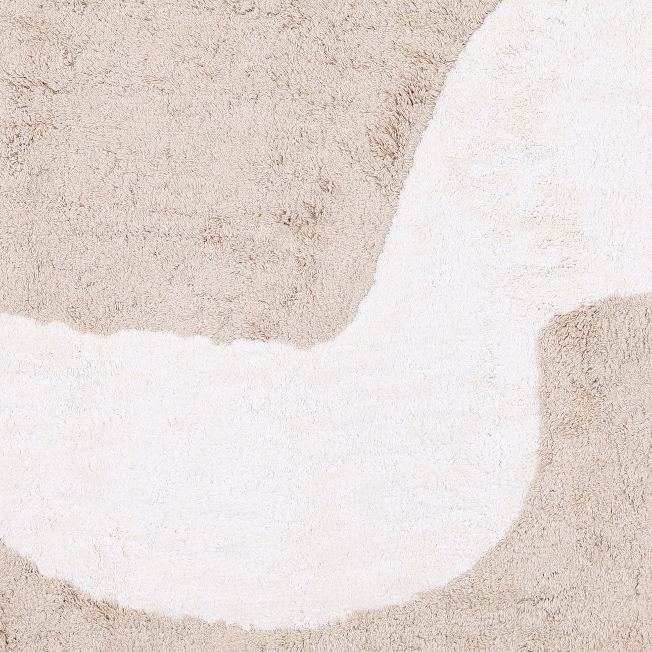 Beige Hand Tufted Cotton Rug 73 in Wide