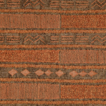 Brown Hand Knotted Wool and Jute Rug 72.5 in Wide