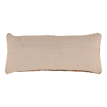Brown Handwoven Wool and Jute Pillow 36 in Wide