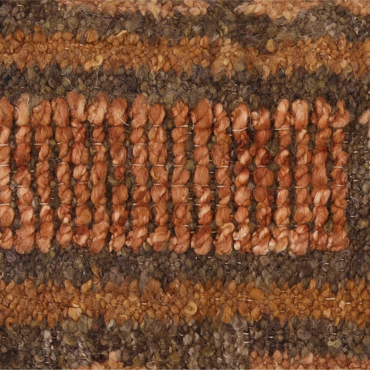 Brown Handwoven Wool and Jute Pillow 36 in Wide