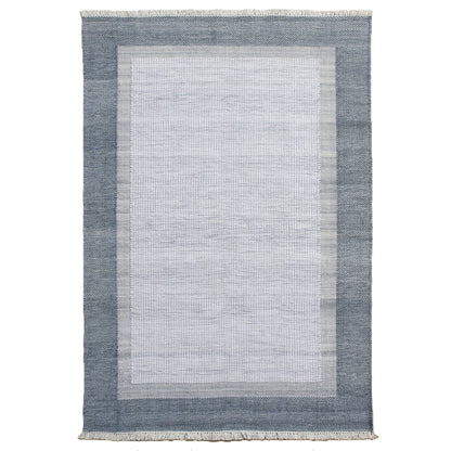 Blue Handwoven PET Yarn Rug 72 in Wide