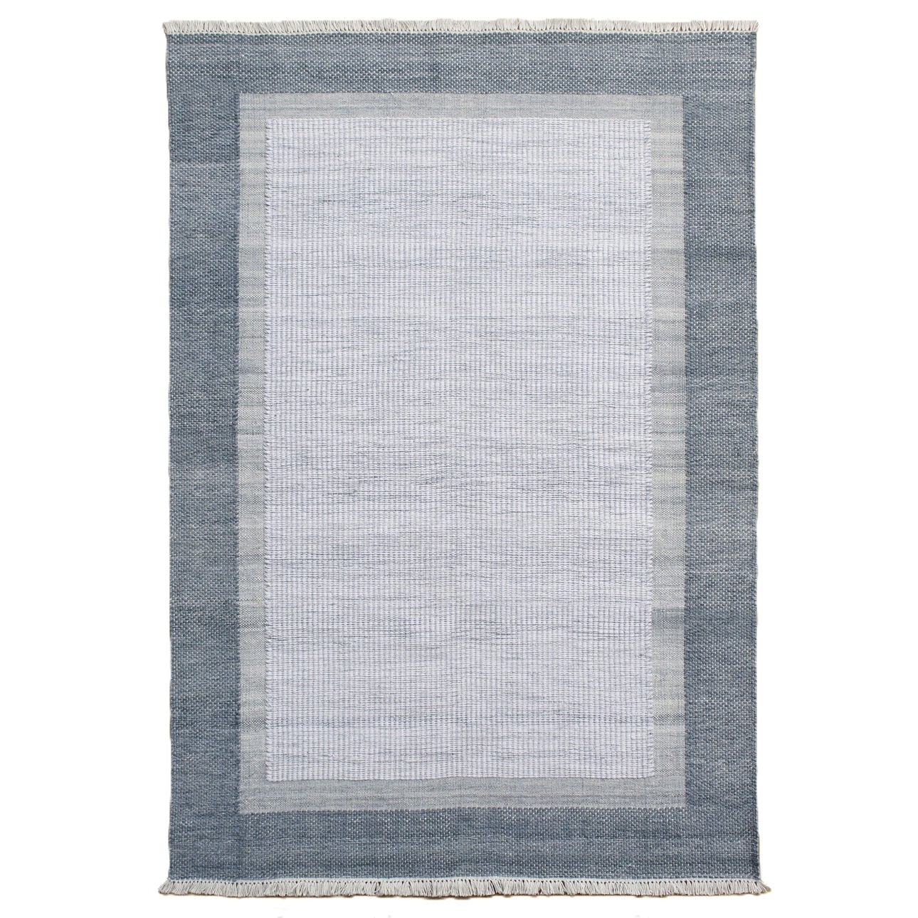 Blue Handwoven PET Yarn Rug 72 in Wide