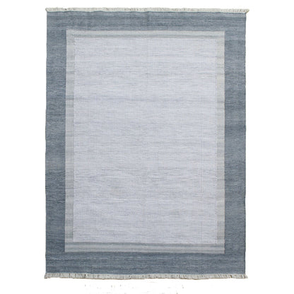 Blue Handwoven PET Yarn Rug 72 in Wide