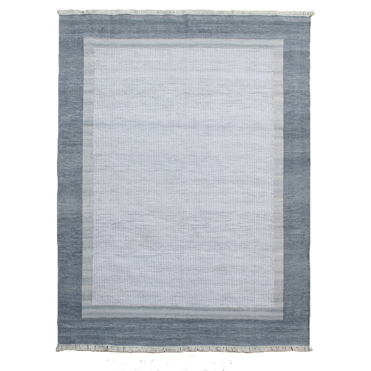 Blue Handwoven PET Yarn Rug 72 in Wide
