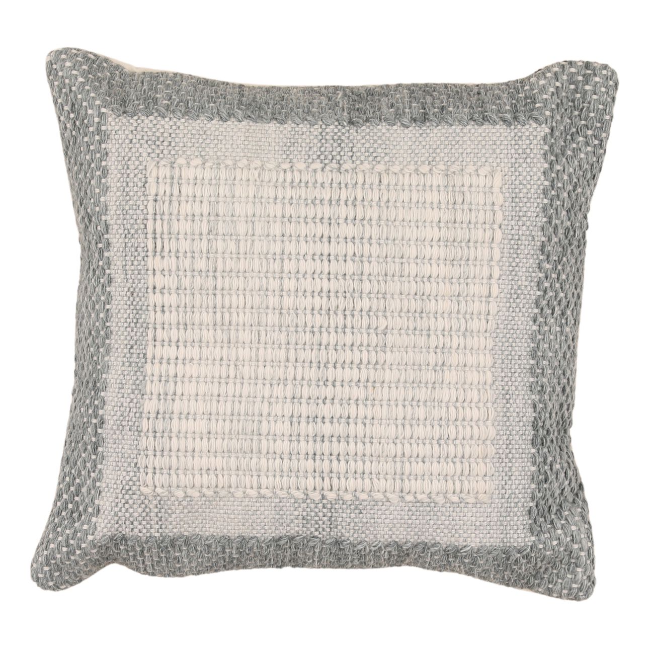 Blue Handwoven PET Yarn Pillow 20 in Wide