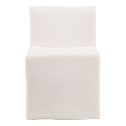 Aberwood dining chair side profile highlighting seat depth and straight hardwood legs