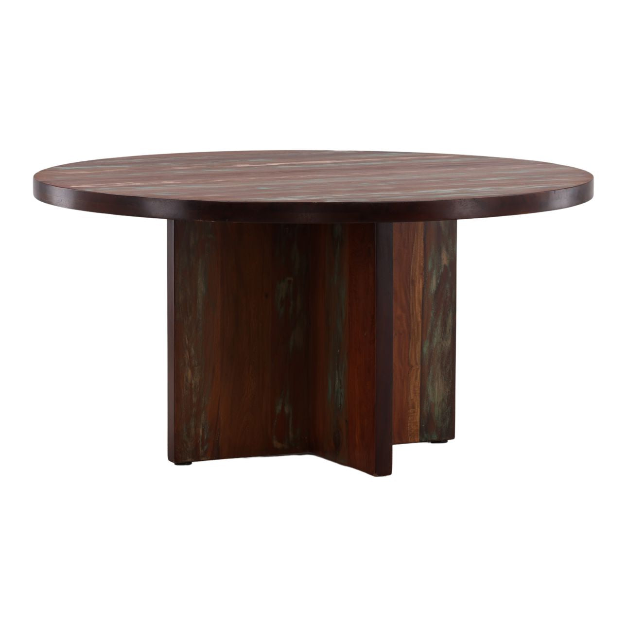 Medium Brown Distressed Paint Reclaimed Mango Wood Table 60 in Wide