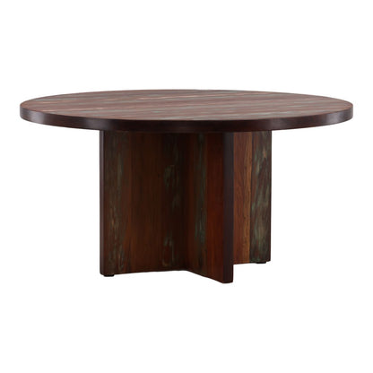 Medium Brown Distressed Paint Reclaimed Mango Wood Table 60 in Wide