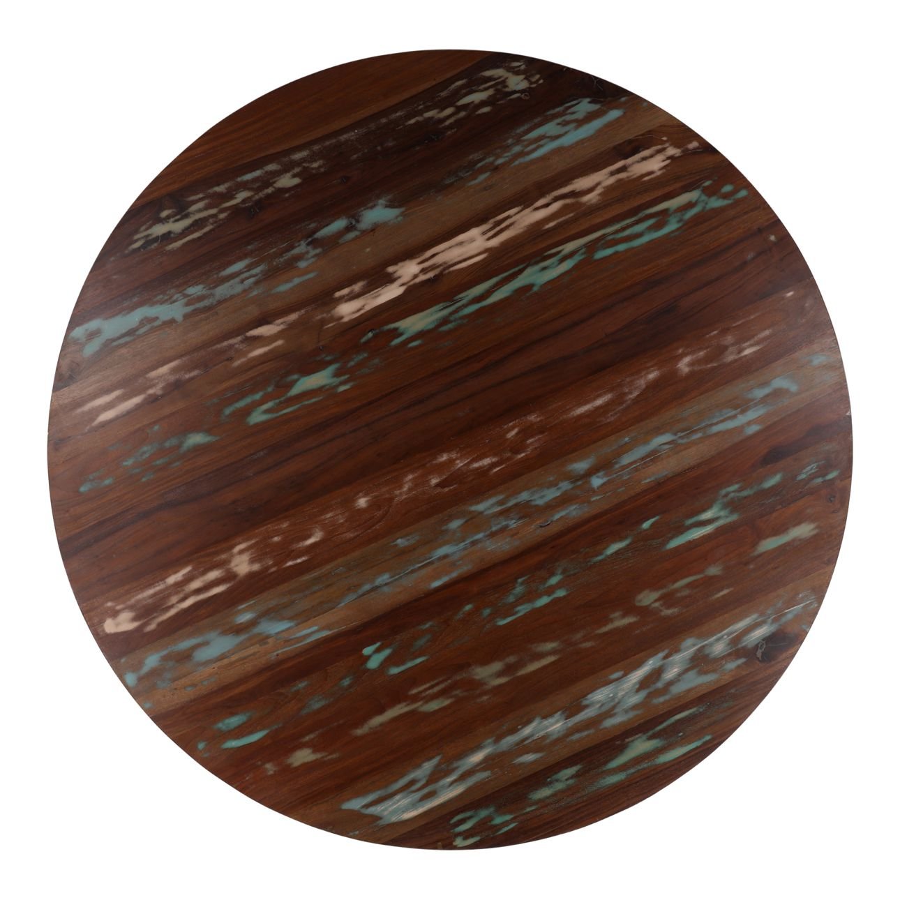 Medium Brown Distressed Paint Reclaimed Mango Wood Table 60 in Wide