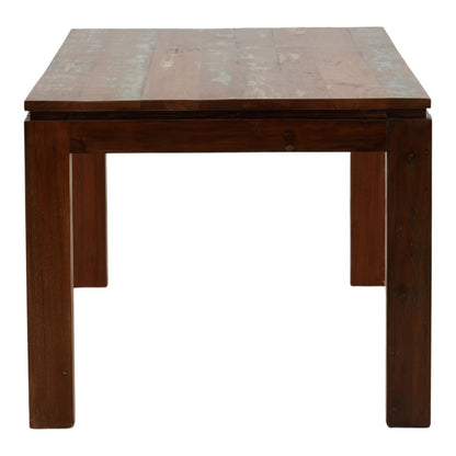 Medium Brown Distressed Paint Reclaimed Mango Wood Table 78 in Wide