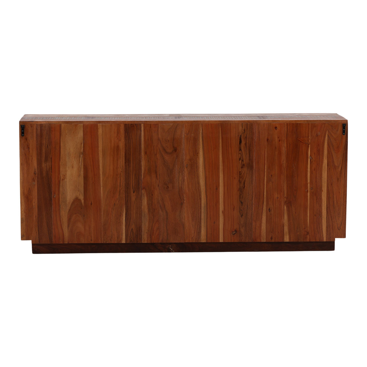 Medium Brown Distressed Paint Reclaimed Mango Wood Sideboard 78 in Wide