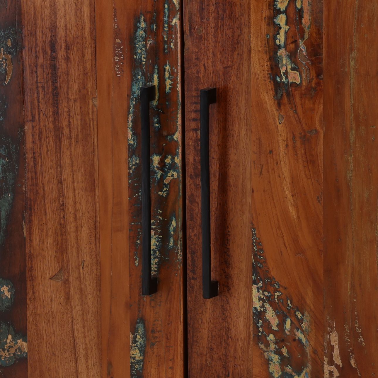 Medium Brown Distressed Paint Reclaimed Mango Wood Sideboard 78 in Wide