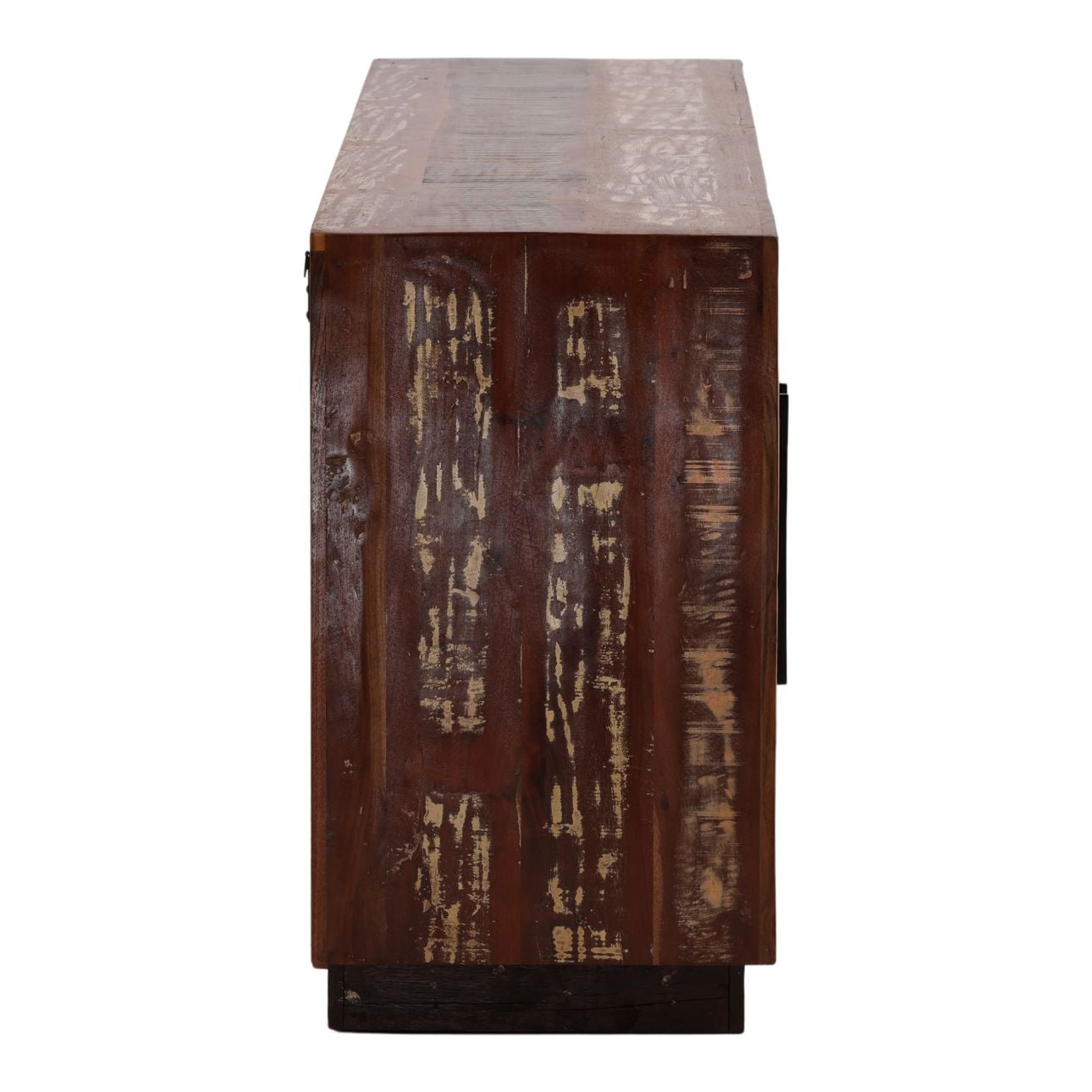 Medium Brown Distressed Paint Reclaimed Mango Wood Sideboard 78 in Wide