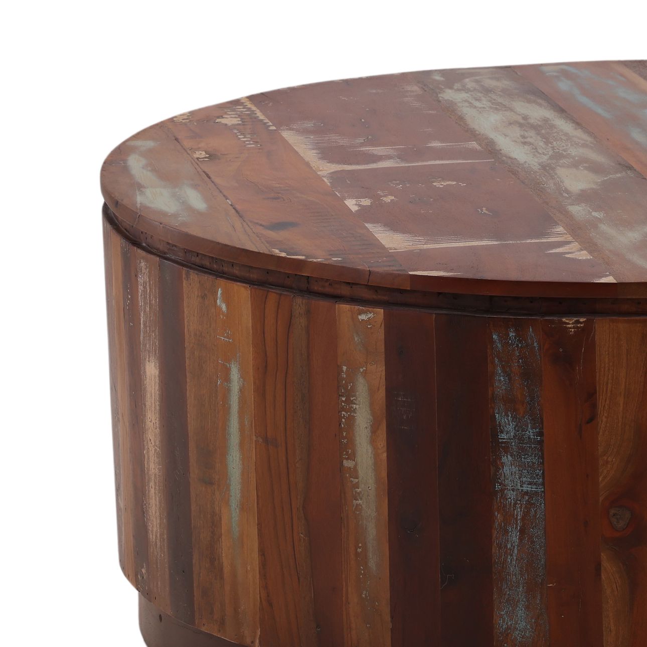 Medium Brown Distressed Paint Reclaimed Mango Wood Table 40 in Wide
