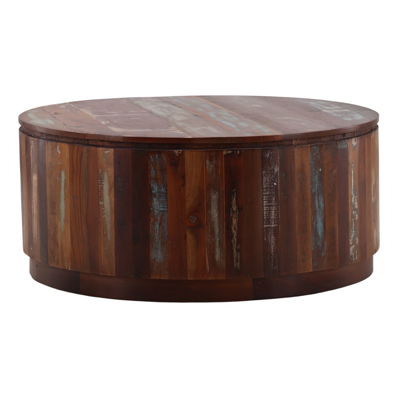 Medium Brown Distressed Paint Reclaimed Mango Wood Table 40 in Wide