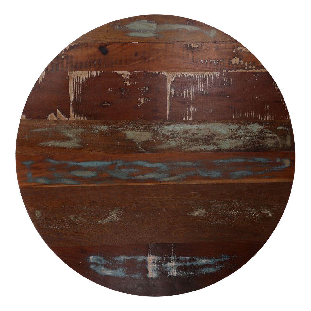 Medium Brown Distressed Paint Reclaimed Mango Wood Table 40 in Wide
