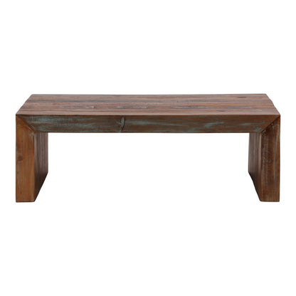 Medium Brown Distressed Paint Reclaimed Mango Wood Table 48 in Wide