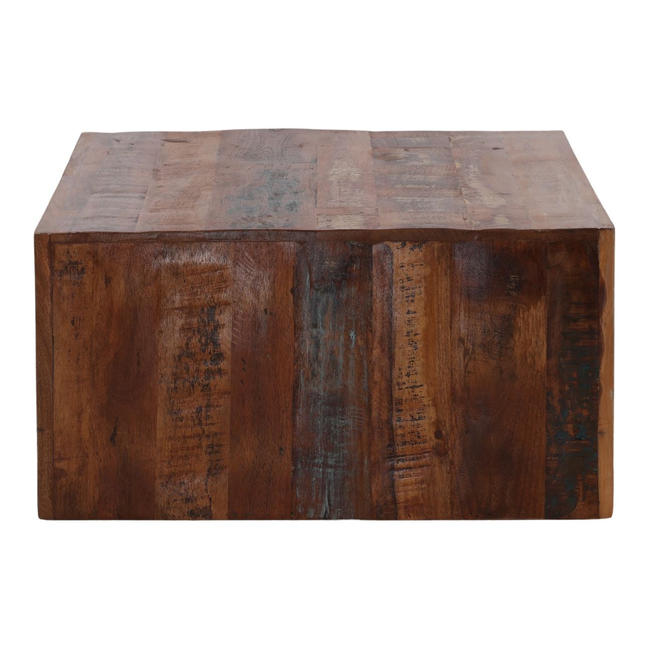 Medium Brown Distressed Paint Reclaimed Mango Wood Table 48 in Wide